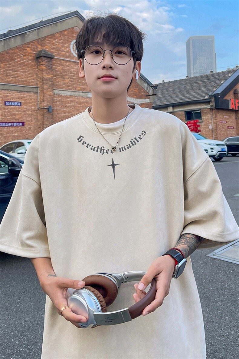 麂皮绒！重磅麂皮绒短袖t恤男JT490-特p19,男装T恤,电商B371
