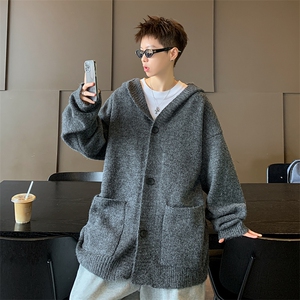 美式美式复古撞色条纹毛衣外套男潮高级感针织衫vintage图片
