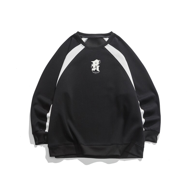 白底平铺24春装新款宽松圆领插肩袖拼色卫衣B802P55控78,男装卫衣,电商A247-1