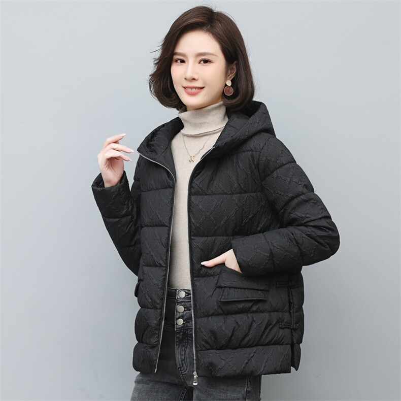 2022年冬季新款连帽羽绒棉服女宽松显瘦韩版休闲百搭棉衣女短外套,女装棉衣/棉服,简韵佳