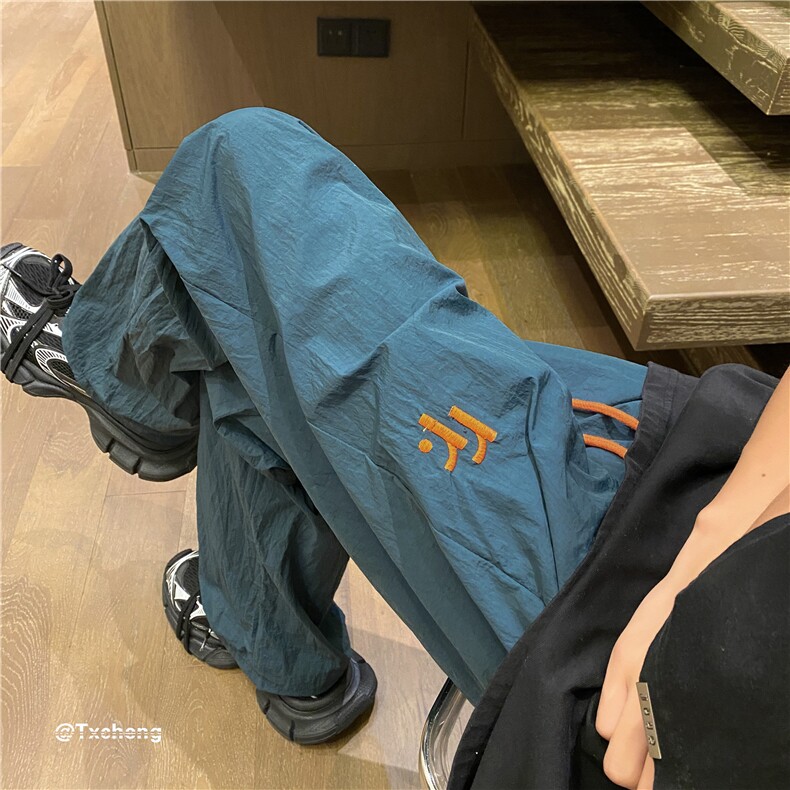 2023夏季新款潮流宽松速干休闲裤多巴胺长裤B315-K23382-p35控48,男装休闲裤,电商B315