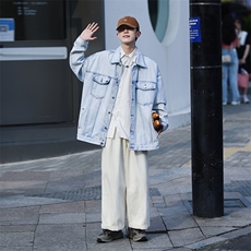 2023春季港风牛仔夹克男宽松痞帅夹克上衣字母印花外套JK924-P68，男装夹克，星座1103-3