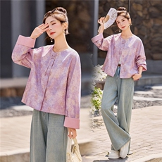 2026年春季新中式提花开春超火外套女，女装短外套，E百度