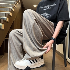 08山本裤男潮薄款冰丝阔腿裤垂感宽松拖地裤XZ211-1-K2419-P40，男装休闲裤，星座211-1