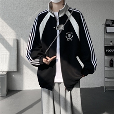 WY10190-特P60420g重磅-高品质-条纹设计感大码保暖卫衣外套男，男装棉衣，电商A059