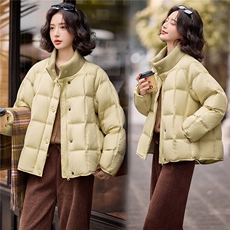 2025年冬季90白鸭绒针织立领羽绒服保暖厚款韩版网红通勤简约加厚，女装羽绒服，众宇琦