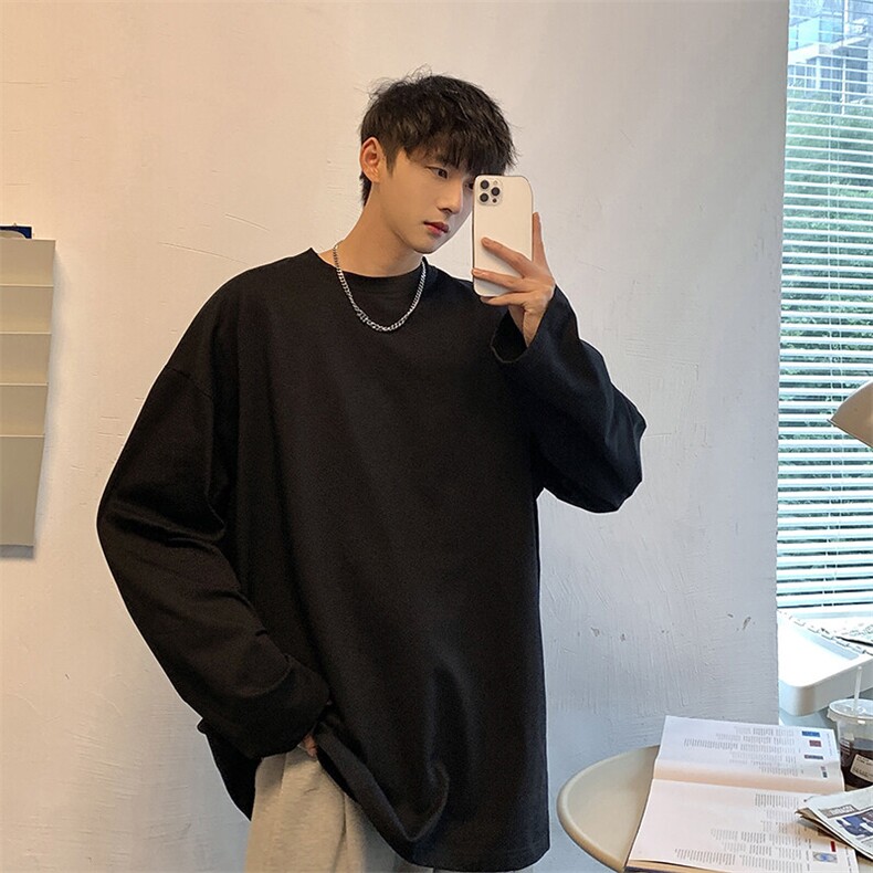韩版情侣款复古长袖休闲个性时尚简约圆领宽松上衣HY10TP17控29,男装卫衣,电商A102B