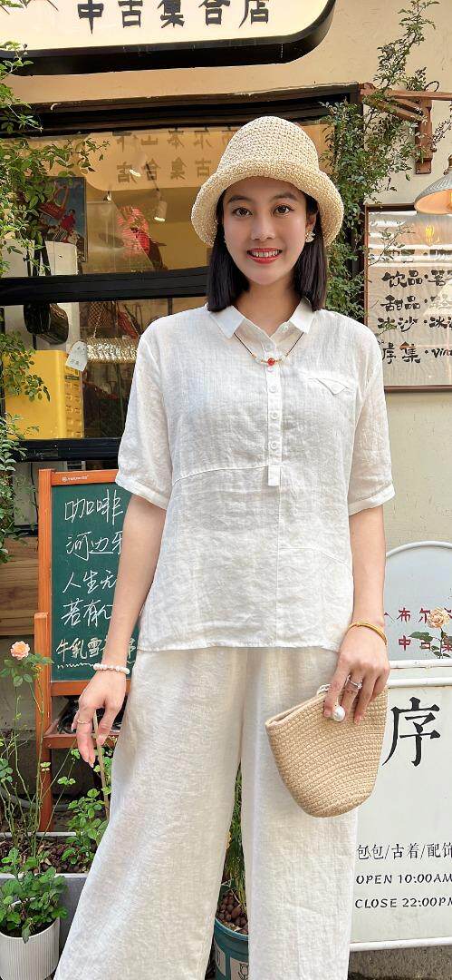 纯苎连衣裙小衫裤子裙子衬衣 时尚风 风淑女风休闲风，女装连衣裙，川哲