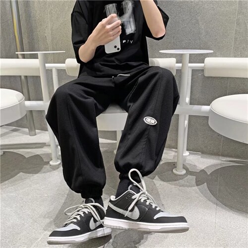 春夏运动休闲裤男直筒垂感ins潮牌港风G263P28图片