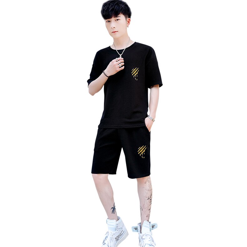 夏季短袖T恤男孩运动休闲青少年初中学生五分裤套装T756-P40,男装休闲套装,星座1206（原A206）