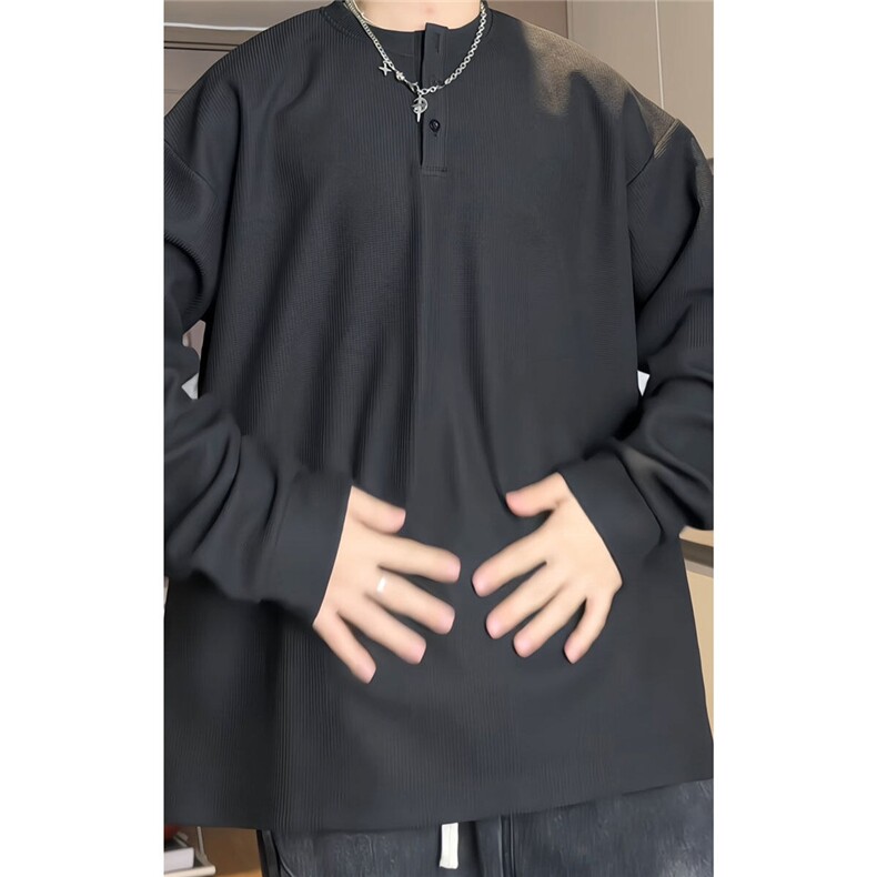 主推！秋季宽松情侣装T恤衫美式亨利领打底衫男TQTX02-特P28,男装T恤,电商C213(原B265)