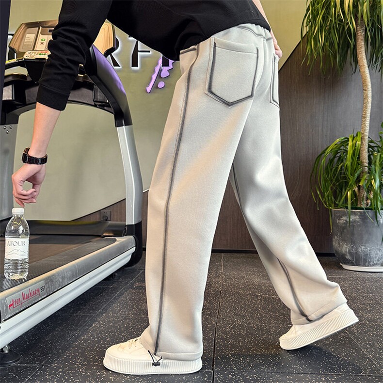 春夏季新款休闲裤男士喷绘直筒宽松针织卫裤阔腿裤，男装休闲裤，电商A327