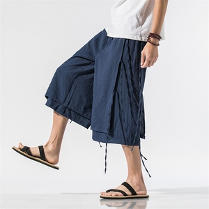 夏季大码风男女棉麻休闲裤暗黑坠感飘带古风汉服宋裤K92/P85
