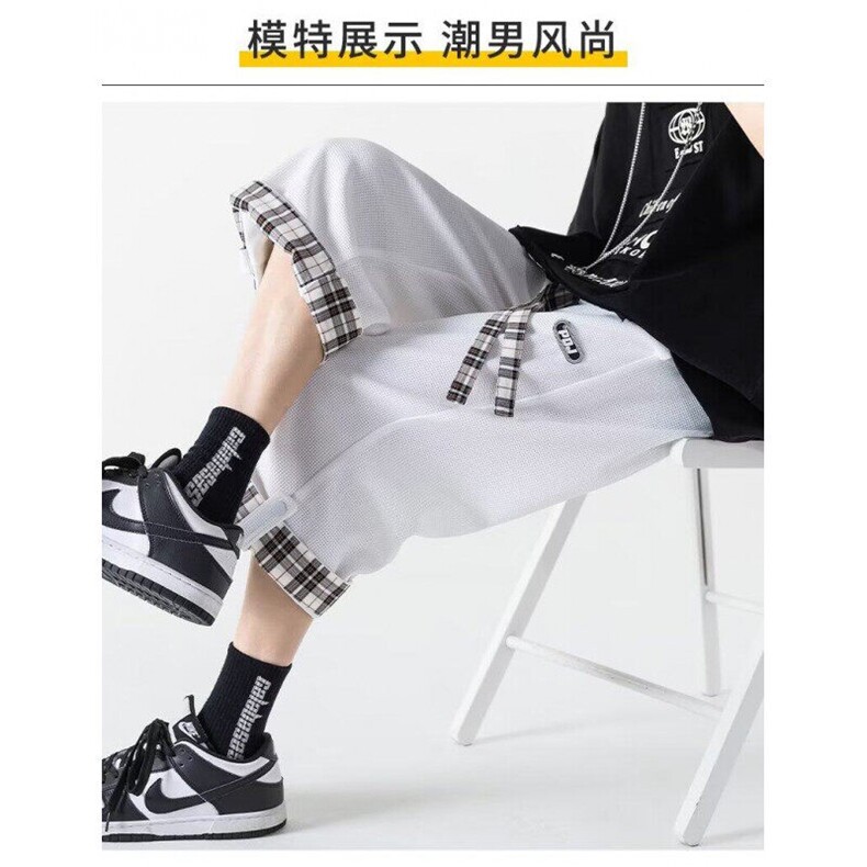 网络图现货男夏季潮流七分裤港风宽松休闲运动裤RB06-P35图片