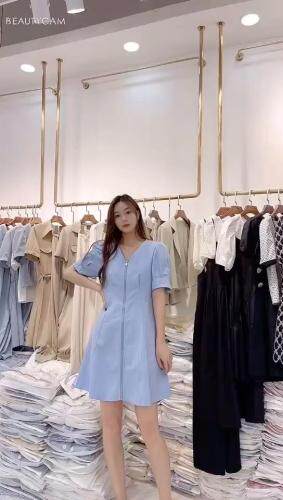 拉链款极美连衣裙，女装连衣裙，倾城伊人