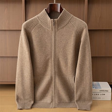 2025年秋季时尚百搭通勤简约休闲男女同款女款拉链开衫，女装羊毛衫，狄美羊绒