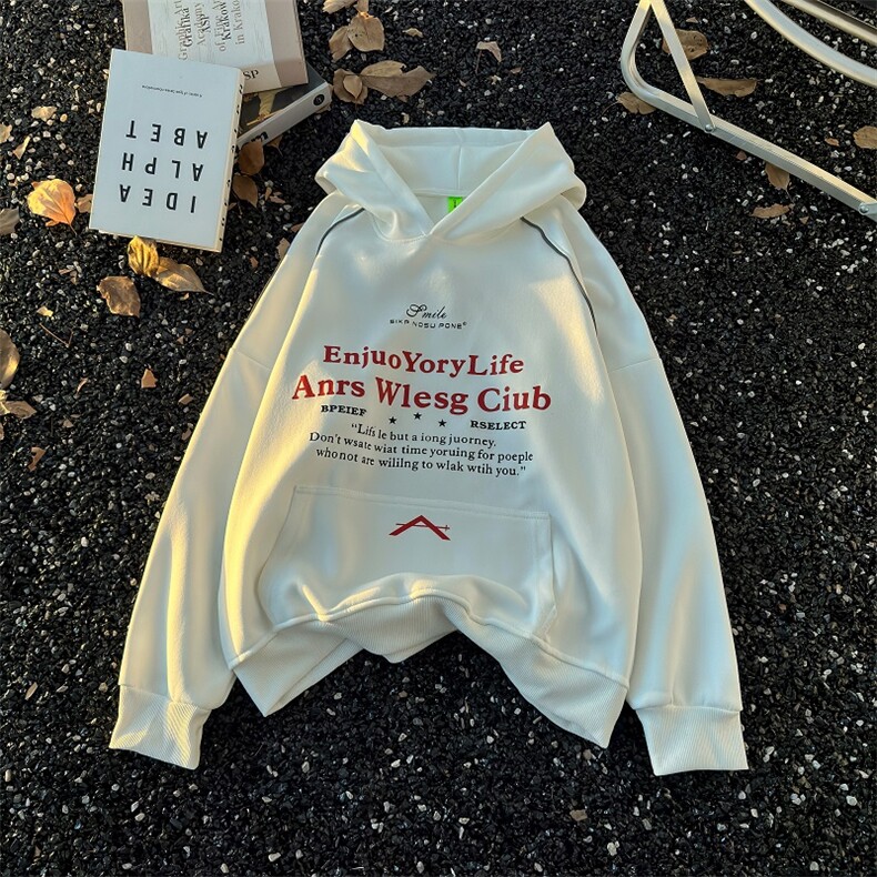 得物品质秋款男女连帽卫衣反光条纹字母印花夹克外套WY67P50,男装夹克,星座1013-1