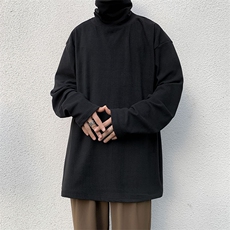 高领长袖t恤男秋冬季加绒打底衫日系复古潮牌内搭上衣M1224-P25，男装针织衫/毛衣，星座512-2