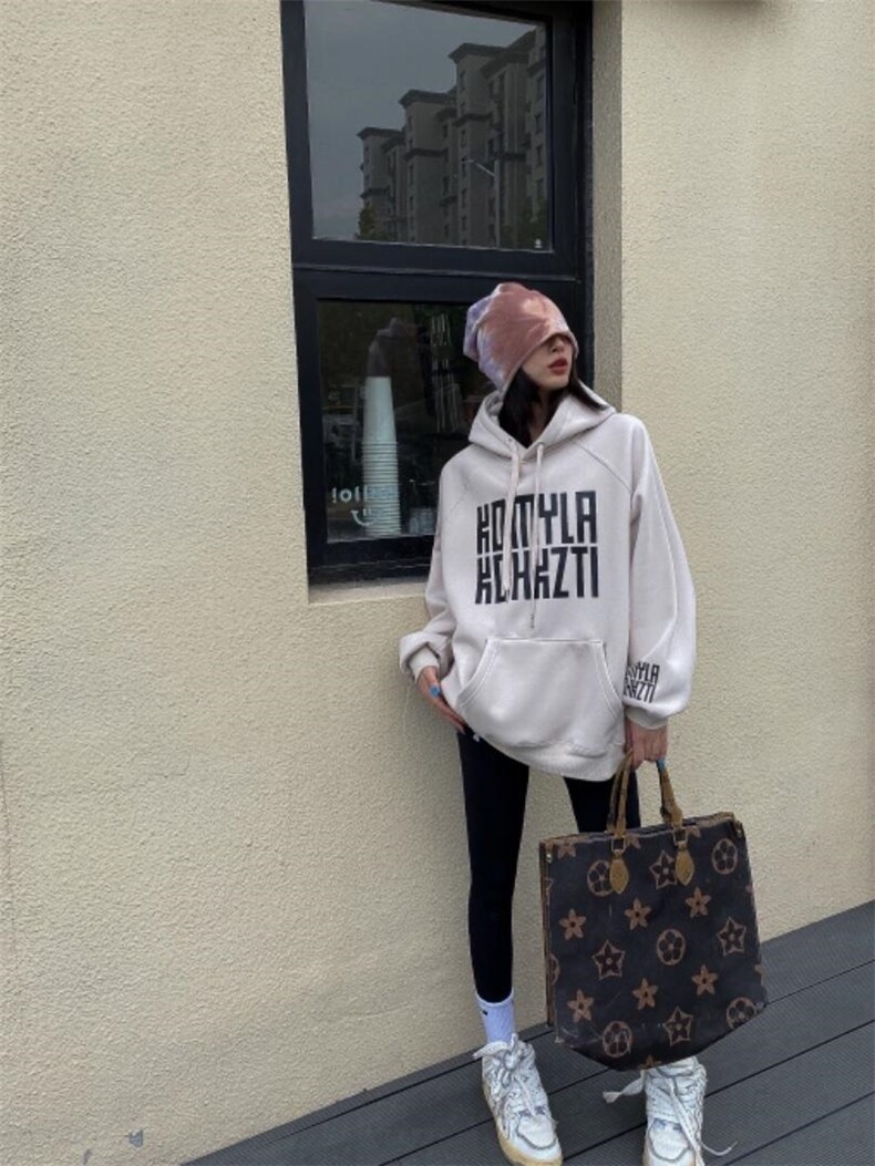 时尚休闲加绒卫衣，女装卫衣/绒衫，泽妤