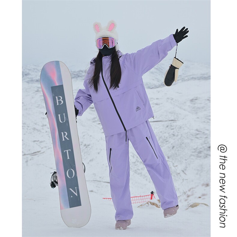 冬季单板双板两件套中性风男女同款加厚保暖滑雪服套装TZ029-P245图片
