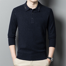 翻领羊毛衫男士冬季新款加厚保暖中年针织宽松打底衫爸爸装毛衣，男装针织衫/毛衣，电商B212（原钱塘6029）
