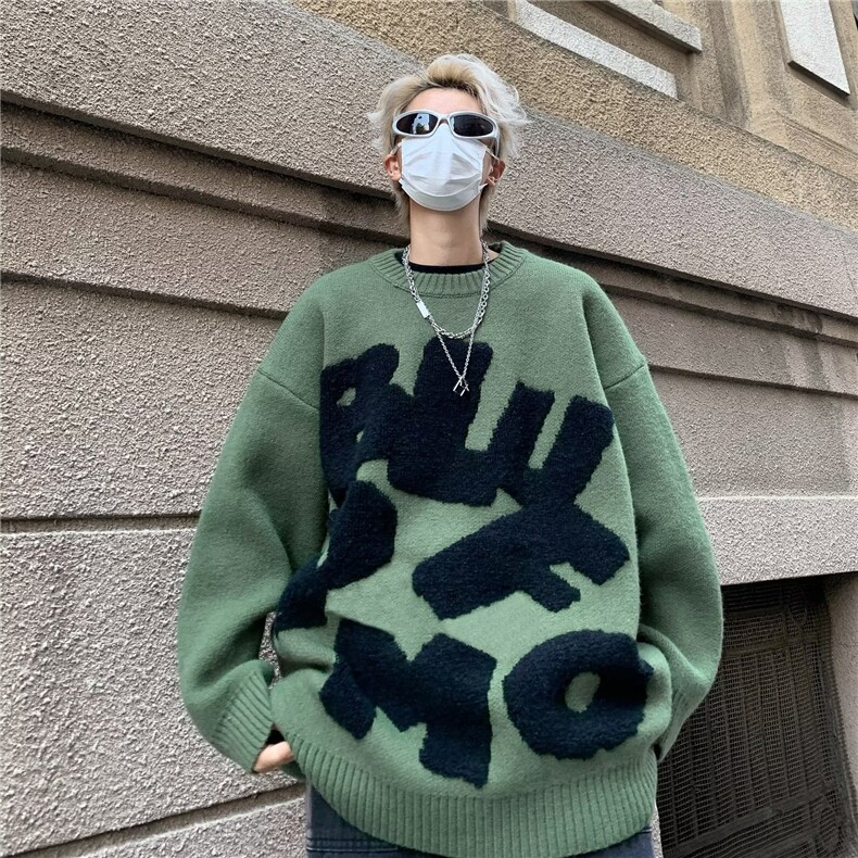 鹿毛绒美式圆领毛衣男慵懒风休闲针织衫MY68P50,男装针织衫/毛衣,星座1116-2