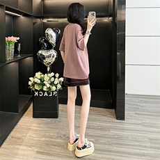 女夏季新款韩版时尚运动休闲套装卡通小熊圆领短袖宽松短裤两件套，女装套装/套裙，2C310