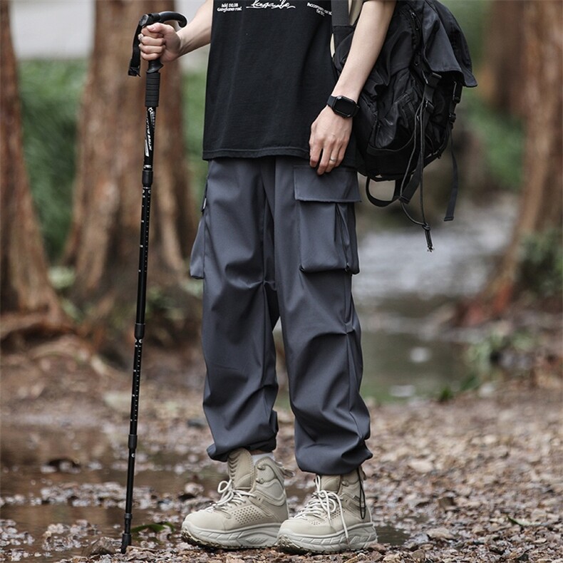 2025秋冬新款潮流设计多口袋山地外景大码阔腿休闲裤P45大货足,男装休闲裤,电商B388