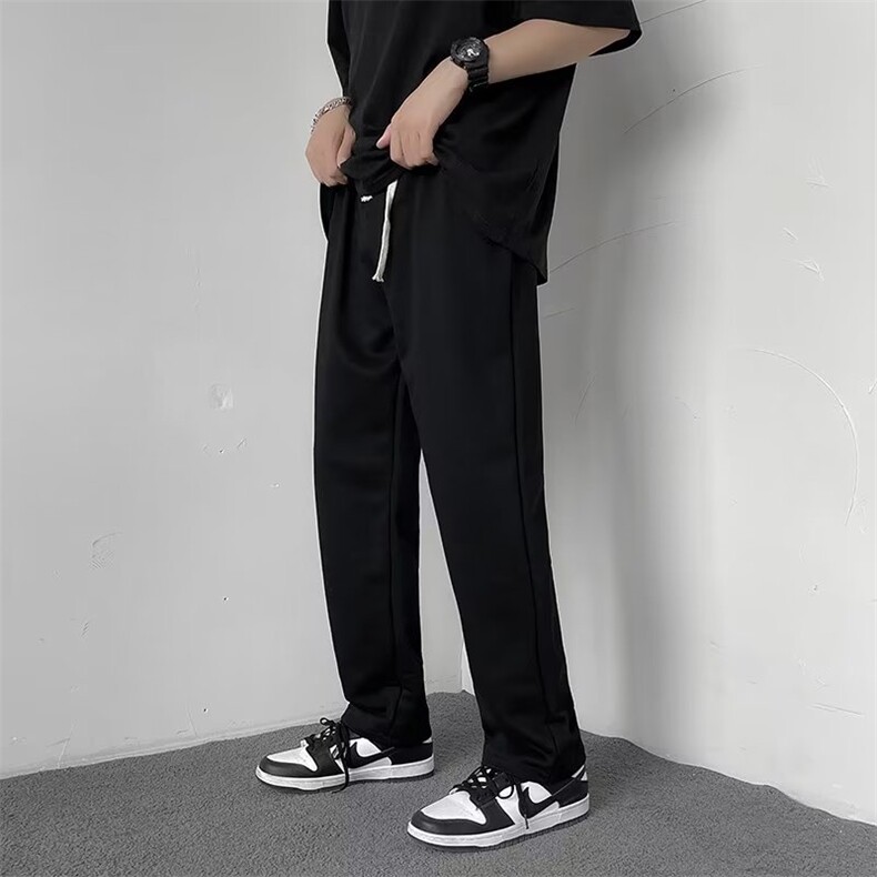 直筒裤男韩版潮流松紧腰帅气2026秋夏新款ins宽松长裤K4345-P23,男装休闲裤,星座412