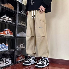 美式机能风工装裤子男士潮牌宽松青少年直筒休闲阔腿长裤K873/P50，男装工装外套，星座506