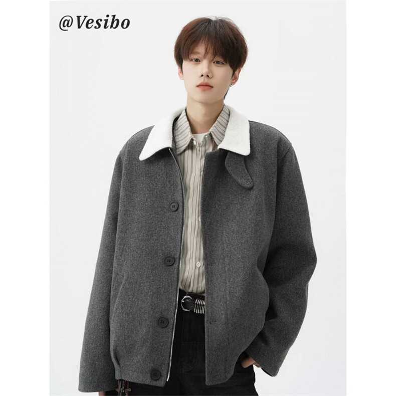 潮流混纺前纤丝套棉服ins文艺慵懒流行时尚新款简约百搭W6869-P75图片