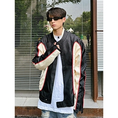 B221美式ins高街暗黑痞帅型男机车服外套上衣SY2306-P90控118，男装夹克，电商B221