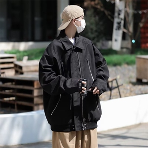 美式高街拉链外套男女潮牌设计高级感宽松春秋飞行员夹克-WT206图片