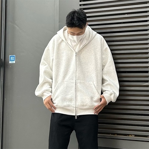 抖音得物高品质二开350克秋冬双头双拉链卫衣开衫外套W74图片