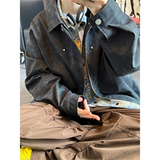 潮流宽松美式复古机车皮衣PU皮夹克外套P7808-P75【特价】，男装夹克，电商A007