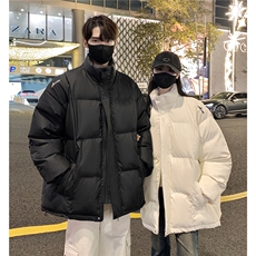 情侣装冬装港风pu软皮刺绣棉服棉衣休闲加厚外套男G1108P128，男装棉衣，电商A339