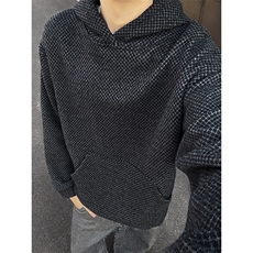 YK86125-P65聚酯纤维78.3%锦纶21.7%秋季新款港风针织卫衣，男装卫衣，电商A086-1