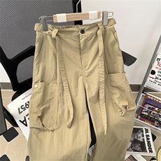 2024年夏季新款港风美式vibe潮流包边阔腿直筒休闲裤ZK3607-P45，男装休闲裤，星座313A(原308A-2)
