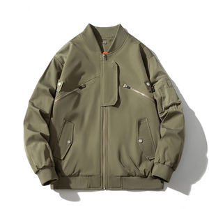 现货2色秋冬带帽可拆卸飞行服外套棉服夹克