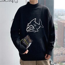 M18041-P45 加绒款-P65半高领毛衣男士大码针织衫男毛线衣男图片