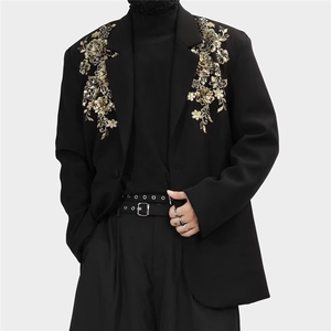 港风春款男女西服刺绣西装外套有垫肩大码S-5XLJK0033P75