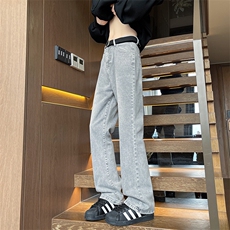高个子加长弹力裤子男牛仔裤微喇美式高街188cm115休闲裤KZ034P65，男装休闲裤，电商B312