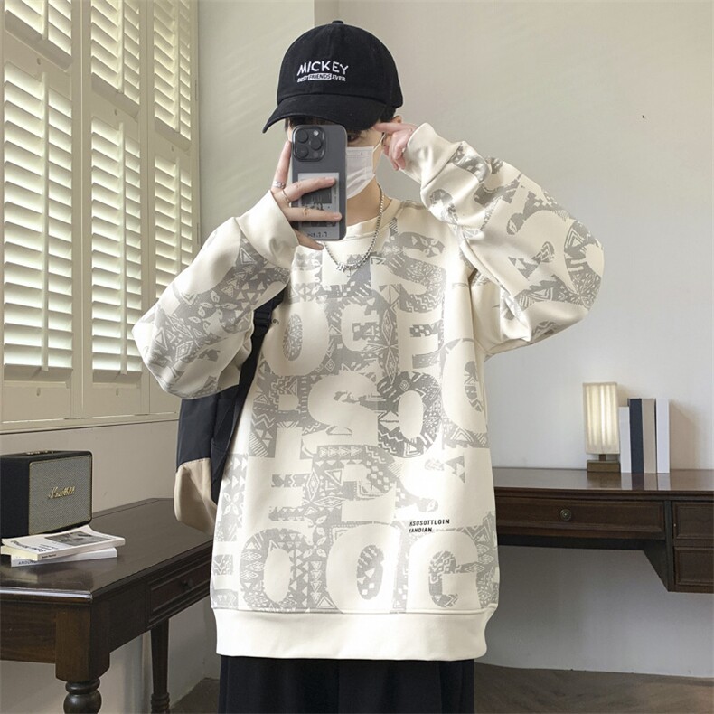 大码秋冬潮流印花卫衣男宽松休闲W9906,男装卫衣,星座1107-1