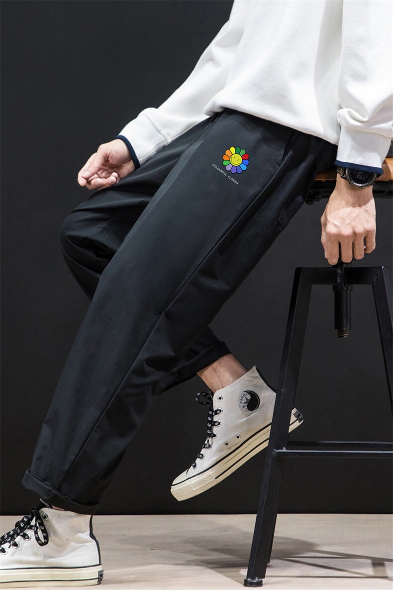 K43101-P25加绒款-P35休闲裤男士大码宽松九分运动裤男裤男直筒,男装休闲裤,电商A040A