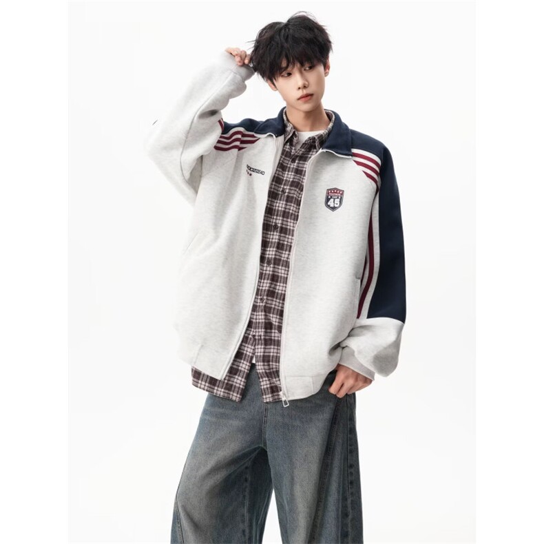 网络图现货潮流日系原宿开衫慵懒气质ins简约时尚卫衣J125-P44，男装卫衣，星座715-7