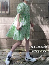 现货夏季新款韩版小花连衣裙，女装连衣裙，你别走(4F)