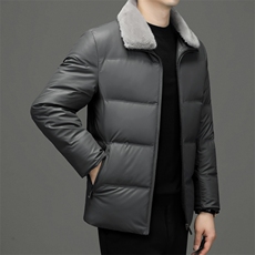 BH2222钱塘2020-2冬季厚款商务休闲毛领新款中年男士羽绒服P185，男装皮衣，钱塘207-2