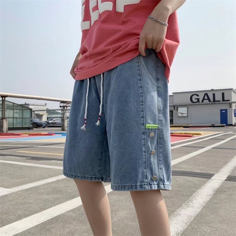 2023新款潮高街牛仔裤短裤男hiphop工装休闲五分裤K2674-P38,男装牛仔裤,星座512-2