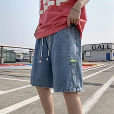 2023新款潮高街牛仔裤短裤男hiphop工装休闲五分裤K2674-P38，男装牛仔裤，星座512-2