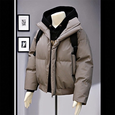 PU皮高街风显高冬季纯色加厚棉服防风保暖皮衣外套MY530P85，男装棉衣，电商A128